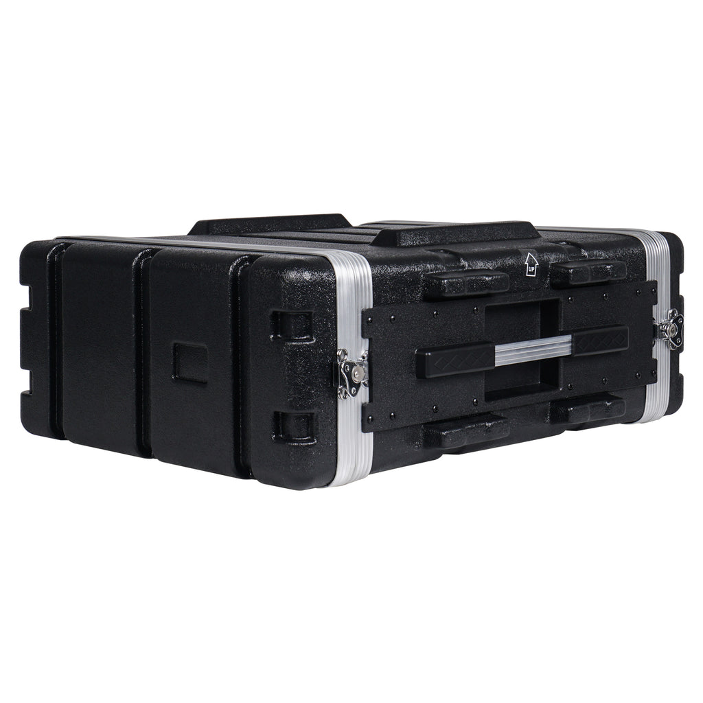 Sound Town STRC-A4U Lightweight and Compact 4U (4 Space) PA DJ ABS Rack/Road Case, 19” Depth and Heavy-Duty Latches 1