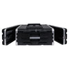 Sound Town STRC-A4U Lightweight and Compact 4U (4 Space) PA DJ ABS Rack/Road Case, 19” Depth and Heavy-Duty Latches - Open