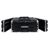 Sound Town STRC-A4U-R Lightweight and Compact 4U (4 Space) PA DJ ABS Rack/Road Case, 19” Depth and Heavy-Duty Latches, Refurbished - Open