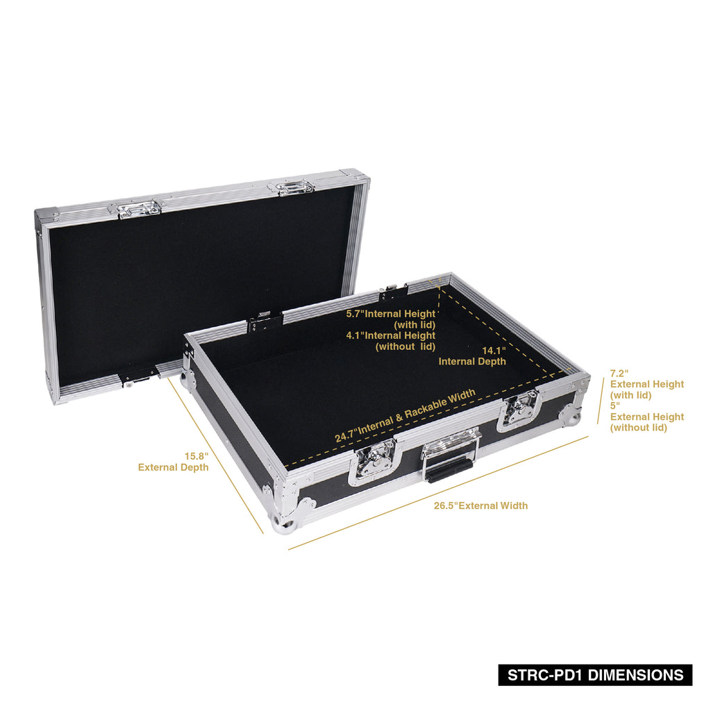 STRC-PD1 Guitar Pedalboard ATA Plywood Road Case, 24.7” x 14