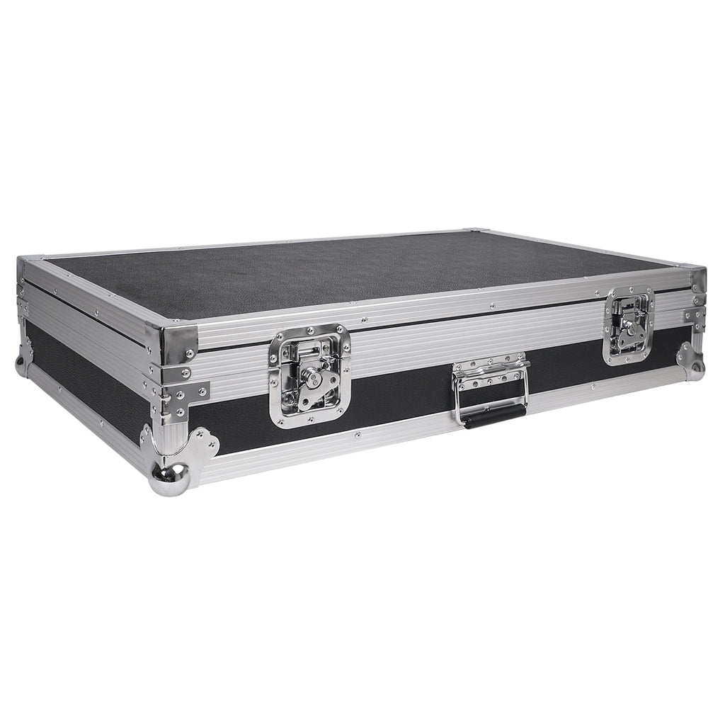 Sound Town STRC-PD2 Guitar Pedalboard ATA Plywood Road Case, 32.7” x 19”, Reinforced with Aluminum Valance