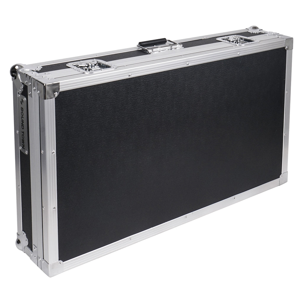 Sound Town STRC-PD2 Guitar Pedalboard ATA Plywood Road Case, 32.7” x 19”, Portable Luggage and Carry Case