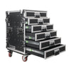 Sound Town STRC-PROW2T6D 6-Drawer Customizable Stage and Studio Utility Equipment Workstation Storage Road Case with Two Tables - Pro Tour Grade, Compartments