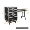 Sound Town STRC-PROWT5D 5-Drawer Customizable Stage and Studio Utility Equipment Workstation Storage Road Case with Table - Pro Tour Grade, Internal & External Size & Dimensions