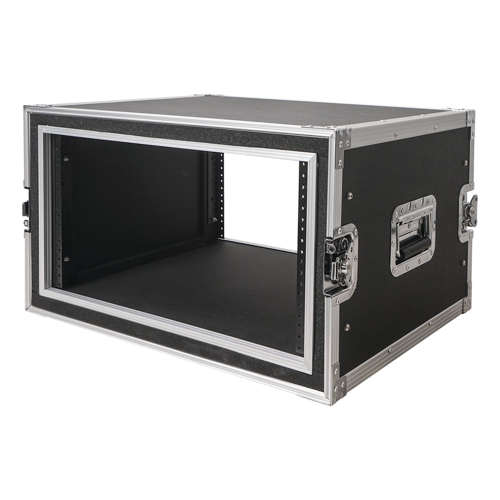 Sound Town STRC-SP6U Shock Mount 6U ATA Plywood Rack Case with 17" Rackable Depth, 6-Space Size, Pro Tour Grade - Portable, Easy to Transport