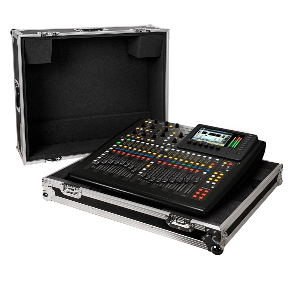 Sound Town STRC-X32COMP ATA Mixer Case with Interior Foam Protection and Recessed Wheels, for Behringer X32 Compact Digital Mixer - 9mm plywood construction