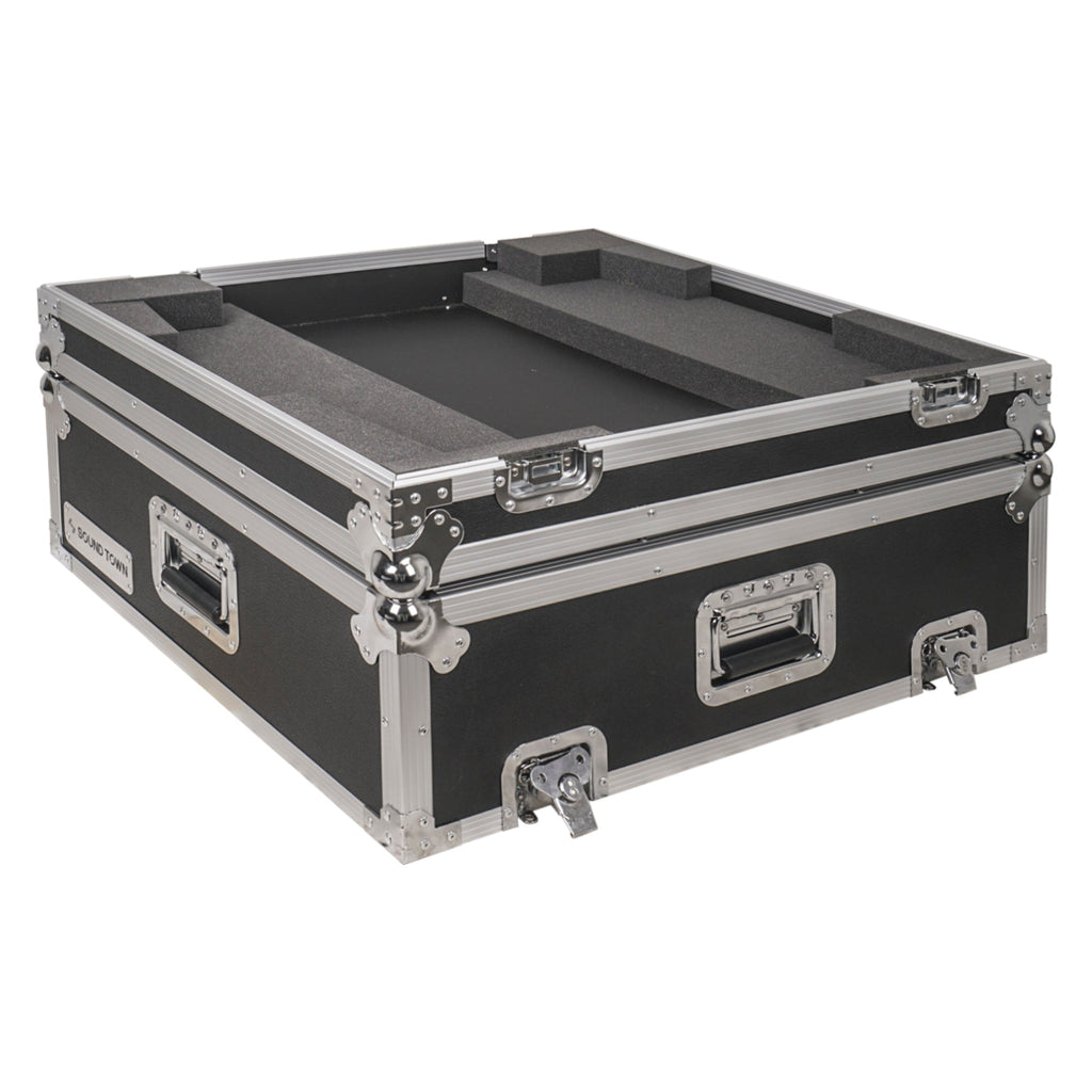 Sound Town STRC-X32COMP-R ATA Plywood Mixer Case with Recessed Wheels, for Behringer X32 Compact Digital Mixer, Refurbished - Durable EVA foam interior padding