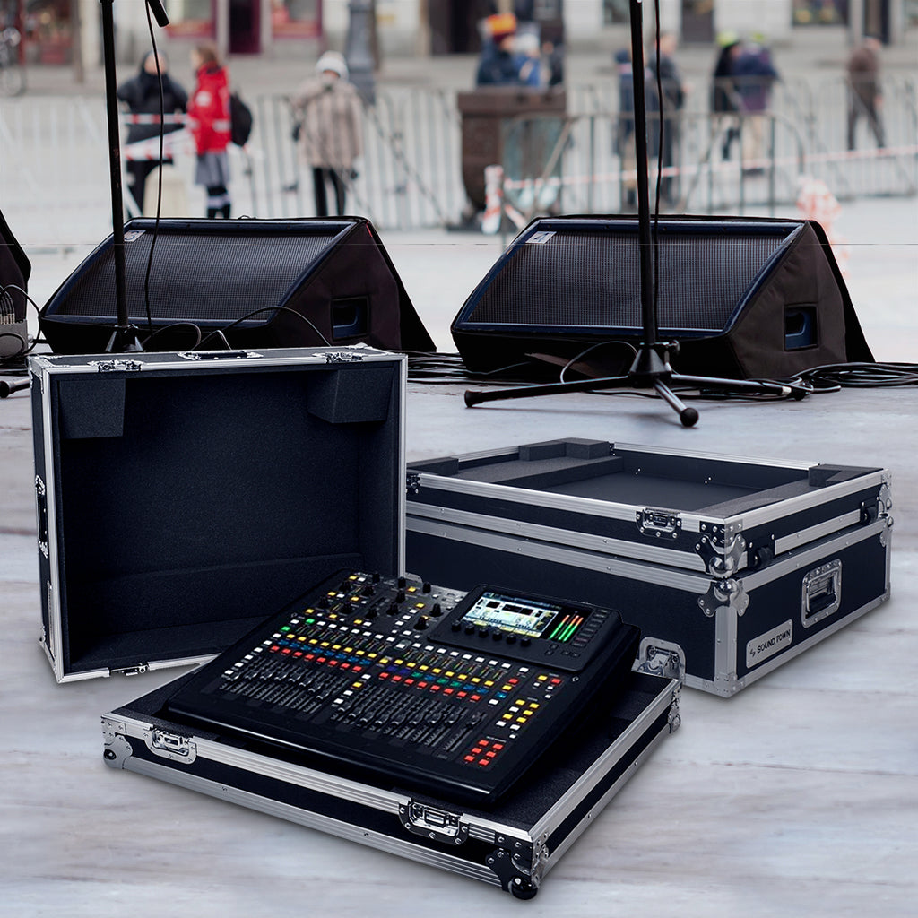 Sound Town STRC-X32COMP ATA Mixer Case with Interior Foam Protection and Recessed Wheels, for Behringer X32 Compact Digital Mixer for Live Events, DJs
