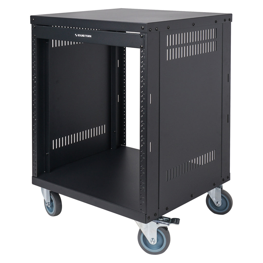 Strek Viewing Rack STRK-M12U | 12U Universal Steel Vented Equipment Rack for AV, Server ...
