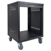 Sound Town STRK-M12U 12U Universal Steel Equipment Rack w/ Locking Casters, Vented Side Panels for Audio/Video, Server and Network - Vertical Storage