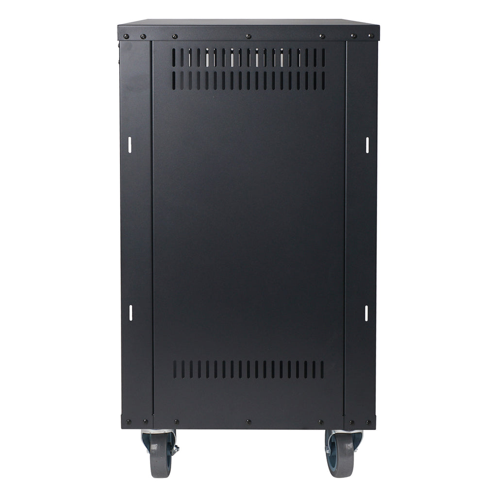 STRK-M16UWD | 16U Universal Steel Rack, w/ Mesh Doors, Locking Casters ...