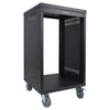Sound Town STRK-M16UWD 16U Universal Steel Rack, w/ Mesh Doors, Locking Casters, Vented Side Panels for Audio Video, Server and Network Equipment - Vertical Storage