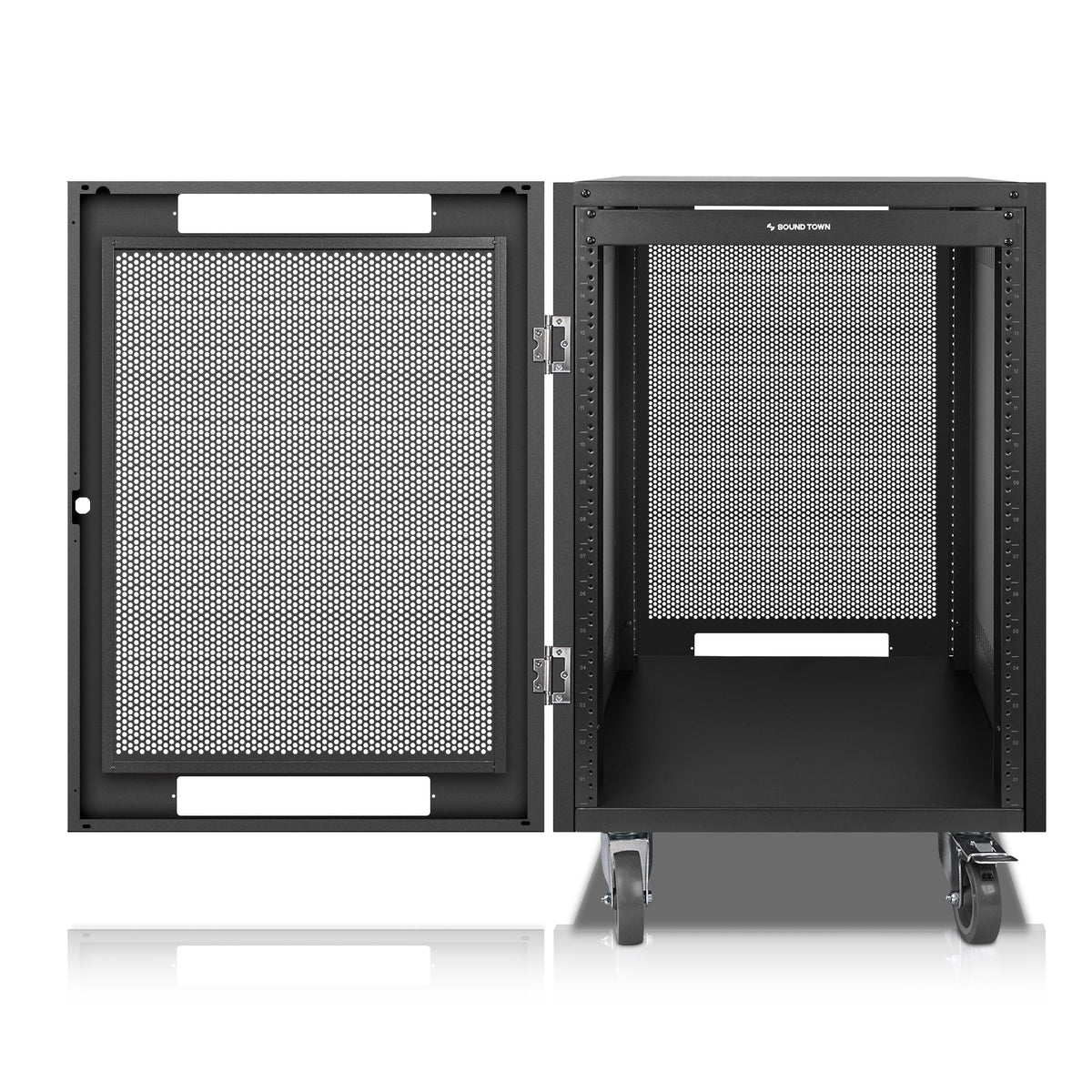16ru Rack Strong STRK-M16UWD | 16U Universal Steel Rack, w/ Mesh Doors, Locking Casters ...