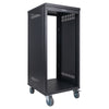 Sound Town STRK-M21U 21U Space Universal Steel Equipment Rack w/ Locking Casters, Vented Side Panels for Audio/Video, Server and Network - Vertical Storage