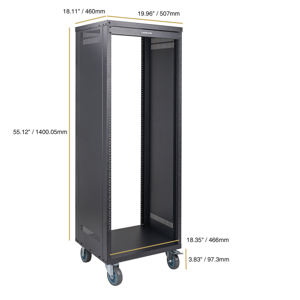 Layout Rack 30u STRK-M30UWD | 30U Universal Steel Rack, w/ Mesh Doors, Locking Casters ...