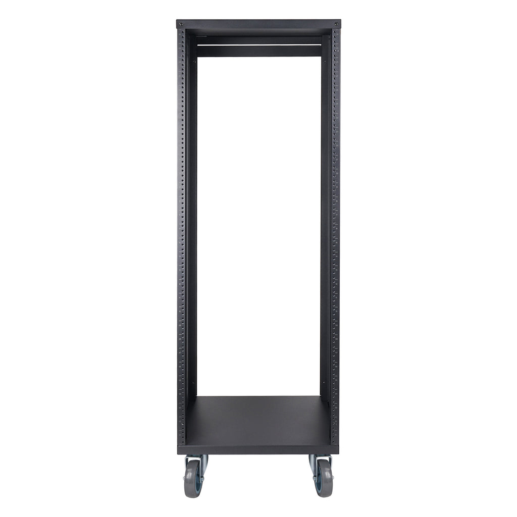 Sound Town STRK-M30U 30U Space Universal Steel Equipment Rack w/ Locking Casters, Vented Side Panels for Audio/Video, Server and Network - Back Panel