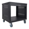 Sound Town STRK-M8U 8U Space Universal Steel Equipment Rack, w/ Locking Casters, Vented Side Panels for Audio/Video, Server and Network - Vertical Storage