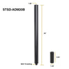 Sound Town STSD-ADM20B-PAIR-R 2-pack Subwoofer/Speaker Extender Poles with M20 Threaded Lower End and 35mm Adapter, Black, Refurbished - Size and Dimensions