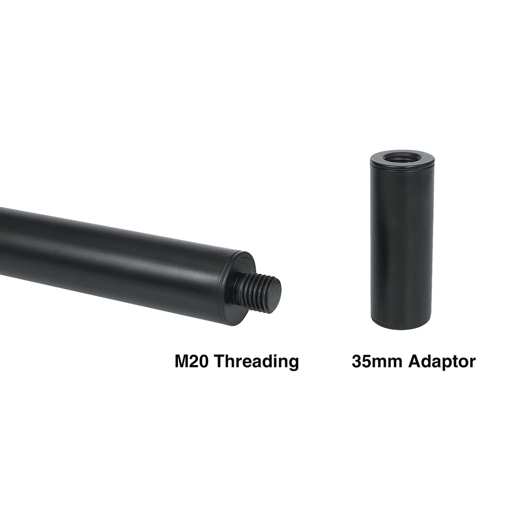 Sound Town STSD-ADM20B-PAIR-R 2-pack Subwoofer/Speaker Extender Poles with M20 Threaded Lower End and 35mm Adapter, Black, Refurbished - Universal