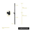 Sound Town STSDA-50B Subwoofer Speaker Poles with Adjustable Height and Safety Pins - Size and Dimensions