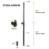 Sound Town STSDA-ADM54B-PAIR 2-pack Subwoofer/Speaker Poles with Adjustable Height, M20 Threaded Lower End & 35mm Adapter, Black - Size & Dimensions