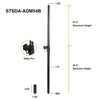 Sound Town STSDA-ADM54B-PAIR-R 2-pack Subwoofer/Speaker Poles with Adjustable Height, M20 Threaded Lower End & 35mm Adapter, Black, Refurbished - Size & Dimensions