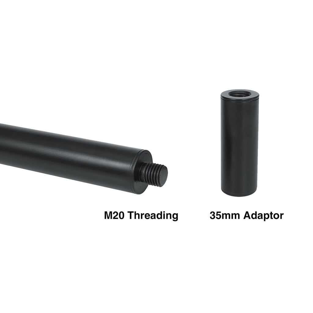 Sound Town STSDA-ADM54B-PAIR 2-pack Subwoofer/Speaker Poles with Adjustable Height, M20 Threaded Lower End & 35mm Adapter, Black - Universal Connector