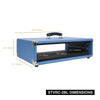 Sound Town STVRC-2BL Vintage 2U Amp Rack Case, 12.5" Depth with Rubber Feet, Dust Cover, Kickstand, Beau Blue - Dimensions