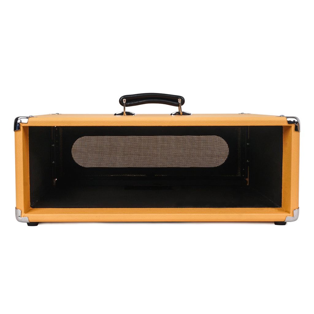 Sound Town STVRC-3OR-R Vintage 3U Amp Rack Case, 12.5" Depth with Rubber Feet, Dust Cover, Kickstand, Orange, Refurbished - Back Panel