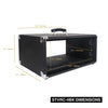 Sound Town STVRC-4BK Vintage 4U Amp Rack Case, 12.5" Depth with Rubber Feet, Dust Cover, Kickstand, Black - Size & Dimensions