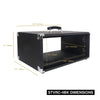 Sound Town STVRC-4BK-R Vintage 4U Amp Rack Case, 12.5" Depth with Rubber Feet, Dust Cover, Kickstand, Black, Refurbished - Size & Dimensions