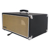 Sound Town STVRC-4BK-R Vintage 4U Amp Rack Case, 12.5" Depth with Rubber Feet, Dust Cover, Kickstand, Black, Refurbished - Left Panel