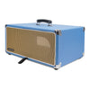 Sound Town STVRC-4BL Vintage 4U Amp Rack Case, 12.5" Depth with Rubber Feet, Dust Cover, Kickstand, Beau Blue - Retro Design