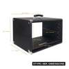 Sound Town STVRC-6BK Vintage 6U Amp Rack Case, 12.5" Depth with Rubber Feet, Dust Cover, Kickstand, Black - Size and Dimensions