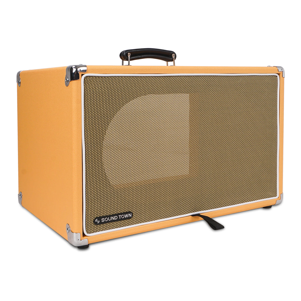 Sound Town STVRC-6OR Vintage 6U Amp Rack Case, 12.5" Depth with Rubber Feet, Dust Cover, Kickstand, Orange - Modern Style