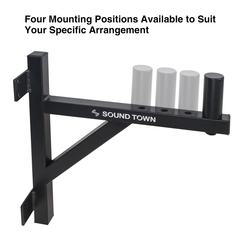 Sound Town STWSD-F15A-PAIR 2-Pack Wall-Mount Speaker Brackets, Fits 35mm Speaker Mounts - Adjustable Positions