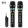 Sound Town SWM01-U2HH 100-Channel UHF Rechargeable Wireless Handheld Microphone System with Bluetooth, Built-in Effects, 1/4" Mini Portable Receiver for Karaoke, Events, Church, Meetings