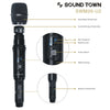 Sound Town SWM26-U2 SWM Series Metal 200 Channels UHF Wireless Microphone System with 2 Wireless Microphones and Auto Scan, for Church, School, Outdoor Wedding, Meeting, Party and Karaoke