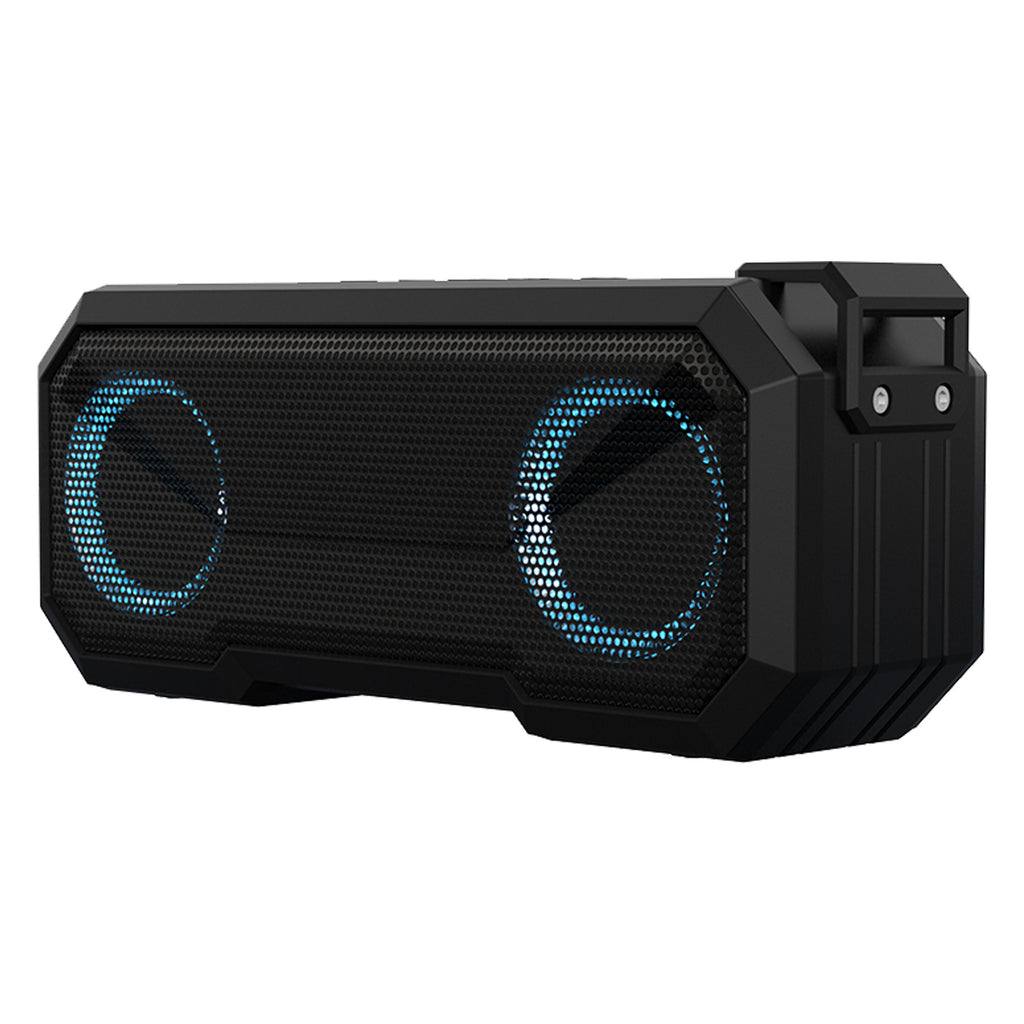 Sound Town X8 Portable Bluetooth Speaker, TWS Bluetooth, IPX7 Waterproof, Stereo Sound, LED Light, Built-in Mic for Phone Calls and Battery Power Bank, for Home and Outdoor, Black (X8-BK) - Smart Phone Speaker