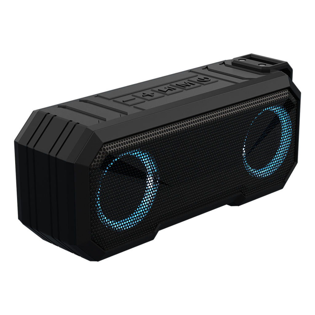 Sound Town X8 Portable Bluetooth Speaker, TWS Bluetooth, IPX7 Waterproof, Stereo Sound, LED Light, Built-in Mic for Phone Calls and Battery Power Bank, for Home and Outdoor, Black (X8-BK) - with LED Party Lights