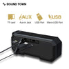 Sound Town X8 Portable Bluetooth Speaker, TWS Bluetooth, IPX7 Waterproof, Stereo Sound, LED Light, Built-in Mic for Phone Calls and Battery Power Bank, for Home and Outdoor, Black (X8-BK) - Inputs, TF card, Aux-in Jack, USB Port, Micro-USB Port