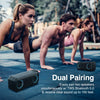 Sound Town X8 Portable Bluetooth Speaker, TWS Bluetooth, IPX7 Waterproof, Stereo Sound, LED Light, Built-in Mic for Phone Calls and Battery Power Bank, for Home and Outdoor, Black (X8-BK) - Dual Pairing, Bluetooth 5.0