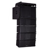 Sound TownZETHUS-115S208X4 ZETHUS Series Line Array Speaker System w/ (1) 15" Subwoofer, (4) Compact 2 x 8" Speakers, Black - set side view