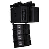 Sound Town ZETHUS-115SPW205V2X4 | ZETHUS Series Line Array Speaker System with One 15-inch Powered Subwoofer w/ LPF, DSP and Four Compact Dual 5-inch Passive Speakers, Black -  sets back view