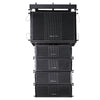 Sound Town ZETHUS-115SPW205V2X4 | ZETHUS Series Line Array Speaker System with One 15-inch Powered Subwoofer w/ LPF, DSP and Four Compact Dual 5-inch Passive Speakers, Black -  sets front view