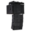 Sound Town ZETHUS-115SPW205V2X4 | ZETHUS Series Line Array Speaker System with One 15-inch Powered Subwoofer w/ LPF, DSP and Four Compact Dual 5-inch Passive Speakers, Black -  sets side view