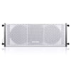 Sound Town ZETHUS-115SW208W ZETHUS Series 2 X 8” Line Array Loudspeaker System with Titanium Compression Driver, White - Front Panel
