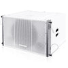 Sound Town ZETHUS-115SWPW208WV2X2 ZETHUS Series Line Array Speaker System with One 15-inch Powered Line Array Subwoofer, Two Compact 2 X 8-inch Line Array Speakers, White - subwoofer left panel