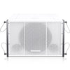 Sound Town ZETHUS-115SWPW ZETHUS Series 15” 1000W Powered Line Array Subwoofer, White - Front Panel