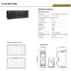 Sound Town ZETHUS-205V2 ZETHUS Series Dual 5 Inch (2 X 5”) Line Array Loudspeaker System with Titanium Compression Driver, Black - Specifications, Performance Curve, SPL vs. Frequency, Impedance vs. Frequency, Size & Dimensions